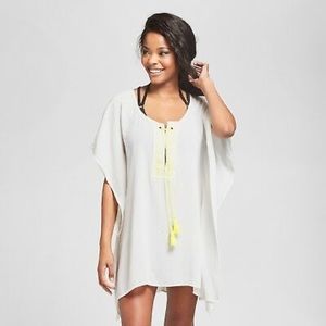 Xhilaration White Grommet Kaftan Cover-Up sz M